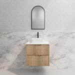 ABS RIVA WH600-AO BALI FLUTED WALL HUNG VANITY 600MM AMERICAN OAK - Urban Designs Bathroom and Kitchen