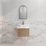 ABS RIVA WH600-AO VIENNA FLUTED WALL HUNG VANITY 600MM AMERICAN OAK - Urban Designs Bathroom and Kitchen