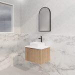 ABS RIVA WH600-AO VIENNA FLUTED WALL HUNG VANITY 600MM AMERICAN OAK - Urban Designs Bathroom and Kitchen