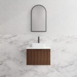 ABS RIVA WH600-BR VIENNA FLUTED WALL HUNG VANITY 600MM BROWN OAK - Urban Designs Bathroom and Kitchen