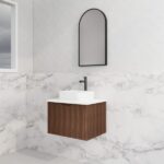 ABS RIVA WH600-BR VIENNA FLUTED WALL HUNG VANITY 600MM BROWN OAK - Urban Designs Bathroom and Kitchen