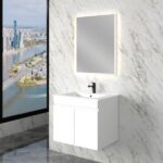 ABS RIVA WH600-GW LESS WALL HUNG VANITY 600MM GLOSS WHITE - Urban Designs Bathroom and Kitchen