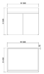 ABS RIVA WH600-GW LESS WALL HUNG VANITY 600MM GLOSS WHITE - Urban Designs Bathroom and Kitchen