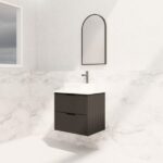 ABS RIVA WH600-MB BALI FLUTED WALL HUNG VANITY 600MM MATTE BLACK - Urban Designs Bathroom and Kitchen