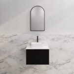 ABS RIVA WH600-MB VIENNA FLUTED WALL HUNG VANITY 600MM MATTE BLACK - Urban Designs Bathroom and Kitchen