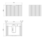 ABS RIVA WH600-MB VIENNA FLUTED WALL HUNG VANITY 600MM MATTE BLACK - Urban Designs Bathroom and Kitchen