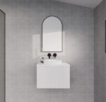 ABS RIVA WH600-MW VIENNA FLUTED WALL HUNG VANITY 600MM MATTE WHITE - Urban Designs Bathroom and Kitchen