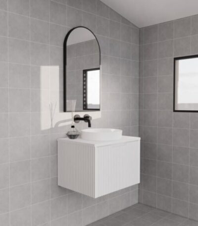 ABS RIVA WH600-MW VIENNA FLUTED WALL HUNG VANITY 600MM MATTE WHITE - Urban Designs Bathroom and Kitchen