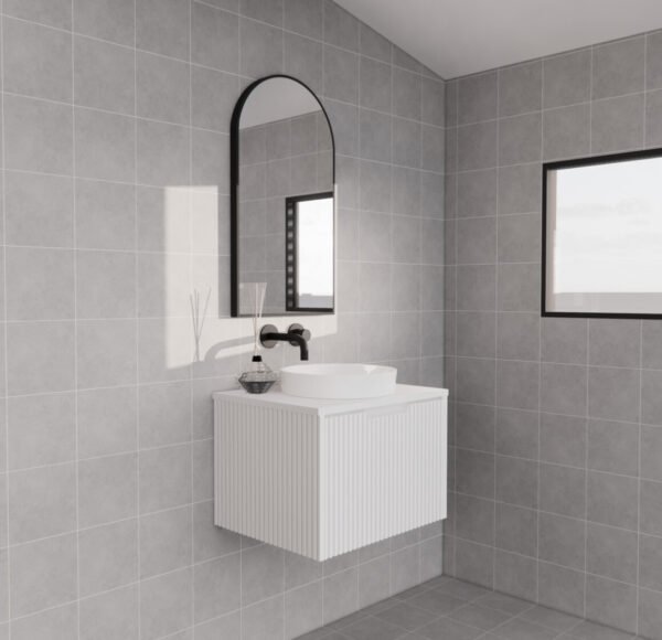 ABS RIVA WH600-MW VIENNA FLUTED WALL HUNG VANITY 600MM MATTE WHITE - Urban Designs Bathroom and Kitchen
