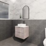 ABS RIVA WH600-WO BALI FLUTED WALL HUNG VANITY 600MM WHITE OAK - Urban Designs Bathroom and Kitchen