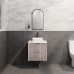 ABS RIVA WH600-WO BALI FLUTED WALL HUNG VANITY 600MM WHITE OAK - Urban Designs Bathroom and Kitchen