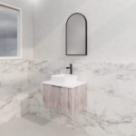 ABS RIVA WH600-WO VIENNA FLUTED WALL HUNG VANITY 600MM WHITE OAK - Urban Designs Bathroom and Kitchen