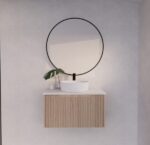 ABS RIVA WH750-AO VIENNA FLUTED WALL HUNG VANITY 750MM AMERICAN OAK - Urban Designs Bathroom and Kitchen