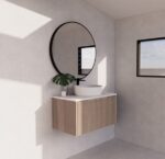 ABS RIVA WH750-AO VIENNA FLUTED WALL HUNG VANITY 750MM AMERICAN OAK - Urban Designs Bathroom and Kitchen