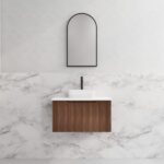 ABS RIVA WH750-BR VIENNA FLUTED WALL HUNG VANITY 750MM BROWN OAK - Urban Designs Bathroom and Kitchen