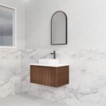 ABS RIVA WH750-BR VIENNA FLUTED WALL HUNG VANITY 750MM BROWN OAK - Urban Designs Bathroom and Kitchen