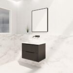 ABS RIVA WH750-MB BALI FLUTED WALL HUNG VANITY 750MM MATTE BLACK - Urban Designs Bathroom and Kitchen