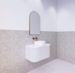 ABS RIVA WH750-MW BERGEN CURVE FLUTED WALL HUNG VANITY 750MM MATTE WHITE - Urban Designs Bathroom and Kitchen