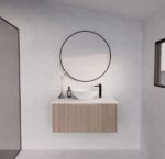ABS RIVA WH900-AO VIENNA FLUTED WALL HUNG VANITY 900MM AMERICAN OAK - Urban Designs Bathroom and Kitchen