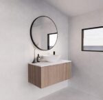 ABS RIVA WH900-AO VIENNA FLUTED WALL HUNG VANITY 900MM AMERICAN OAK - Urban Designs Bathroom and Kitchen