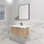 ABS RIVA WH900-AO VIENNA FLUTED WALL HUNG VANITY 900MM AMERICAN OAK - Urban Designs Bathroom and Kitchen