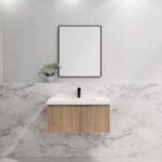 ABS RIVA WH900-AO VIENNA FLUTED WALL HUNG VANITY 900MM AMERICAN OAK - Urban Designs Bathroom and Kitchen