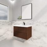 ABS RIVA WH900-BR BALI FLUTED WALL HUNG VANITY 900MM BROWN OAK - Urban Designs Bathroom and Kitchen