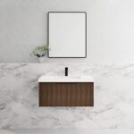 ABS RIVA WH900-BR VIENNA FLUTED WALL HUNG VANITY 900MM BROWN OAK - Urban Designs Bathroom and Kitchen