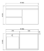 ABS RIVA WH900-GW LESS WALL HUNG VANITY 900MM LEFT/RIGHT HAND DRAWERS GLOSS WHITE - Urban Designs Bathroom and Kitchen
