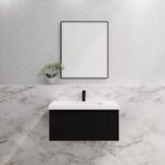 ABS RIVA WH900-MB VIENNA FLUTED WALL HUNG VANITY 900MM MATTE BLACK - Urban Designs Bathroom and Kitchen
