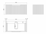 ABS RIVA WH900-MB VIENNA FLUTED WALL HUNG VANITY 900MM MATTE BLACK - Urban Designs Bathroom and Kitchen
