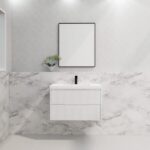 ABS RIVA WH900-MW BALI FLUTED WALL HUNG VANITY 900MM MATTE WHITE - Urban Designs Bathroom and Kitchen