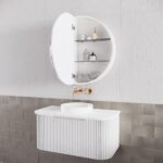 ABS RIVA WH900-MW BERGEN CURVE FLUTED WALL HUNG VANITY 900MM MATTE WHITE - Urban Designs Bathroom and Kitchen