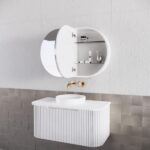 ABS RIVA WH900-MW BERGEN CURVE FLUTED WALL HUNG VANITY 900MM MATTE WHITE - Urban Designs Bathroom and Kitchen
