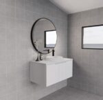 ABS RIVA WH900-MW VIENNA FLUTED WALL HUNG VANITY 900MM MATTE WHITE - Urban Designs Bathroom and Kitchen