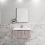 ABS RIVA WH900-WO VIENNA FLUTED WALL HUNG VANITY 900MM WHITE OAK - Urban Designs Bathroom and Kitchen
