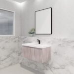 ABS RIVA WH900-WO VIENNA FLUTED WALL HUNG VANITY 900MM WHITE OAK - Urban Designs Bathroom and Kitchen