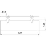 ACL 21803 RUBY GLASS SHELF 520MM CHROME - Urban Designs Bathroom and Kitchen