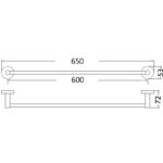 ACL 8112-60-B OTUS SINGLE TOWEL RAIL 600MM MATTE BLACK - Urban Designs Bathroom and Kitchen
