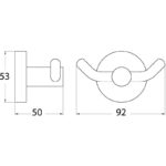 ACL 8125 OTUS DOUBLE ROBE HOOK CHROME & COLOURED - Urban Designs Bathroom and Kitchen