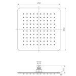 ACL HPA66-102 SETO SQUARE STAINLESS STEEL SHOWER HEAD 250MM CHROME - Urban Designs Bathroom and Kitchen