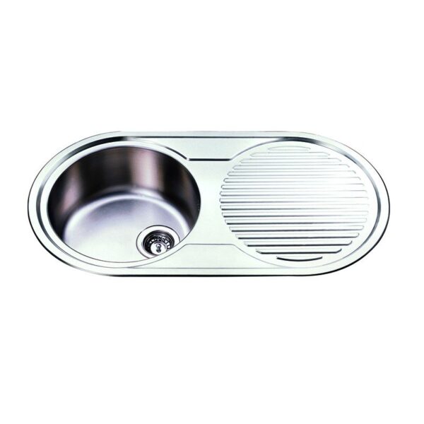 ACL NH1500 RHB/ LHB ROUND SINGLE KITCHEN SINK WITH SINGLE DRAINER LEFT/RIGHT HAND BOWL STAINLESS STEEL - Urban Designs Bathroom and Kitchen