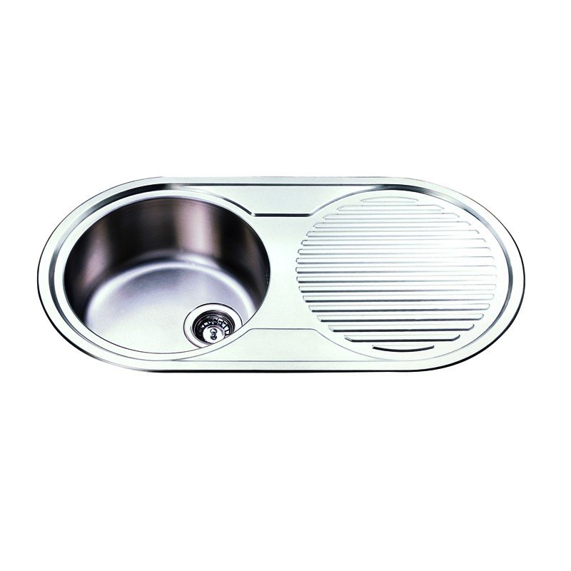 ACL NH1500 RHB/ LHB ROUND SINGLE KITCHEN SINK WITH SINGLE DRAINER LEFT/RIGHT HAND BOWL STAINLESS STEEL - Urban Designs Bathroom and Kitchen