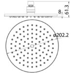 ACL PRB1056N CORA ROUND BRASS SHOWER HEAD 200MM CHROME & COLOURED - Urban Designs Bathroom and Kitchen