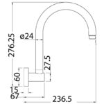 ACL PRY016 ROUND VERTICAL P-SHAPE SHOWER ARM CHROME - Urban Designs Bathroom and Kitchen