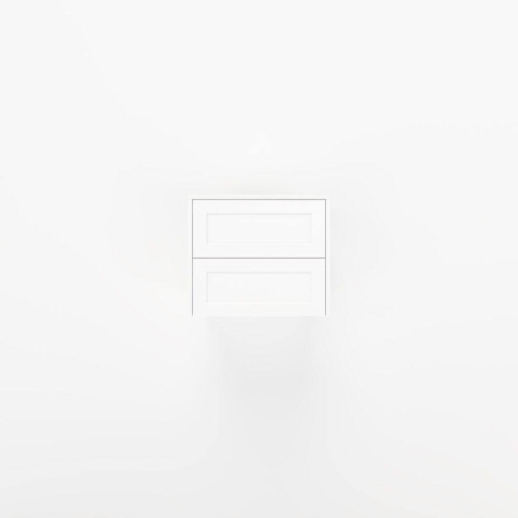 Addison 2-Drawer 600mm - Shaker - Matte White - 1 Cut-Out