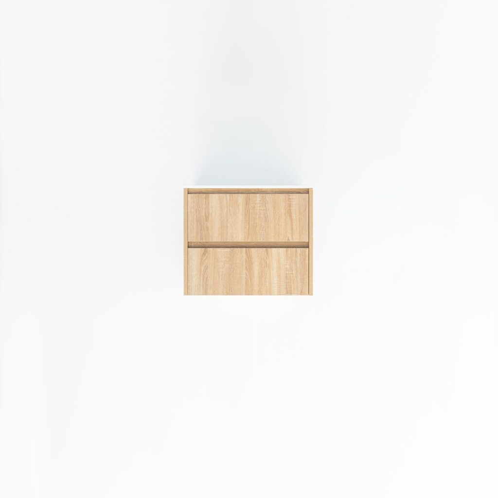 Addison 2-Drawer 600mm - White Ash Oak - 1 Cut-Out