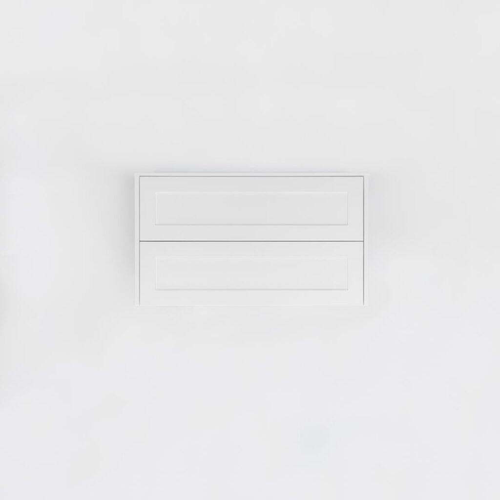 Addison 2-Drawer 900mm - Shaker - Matte White - 1 Cut-Out