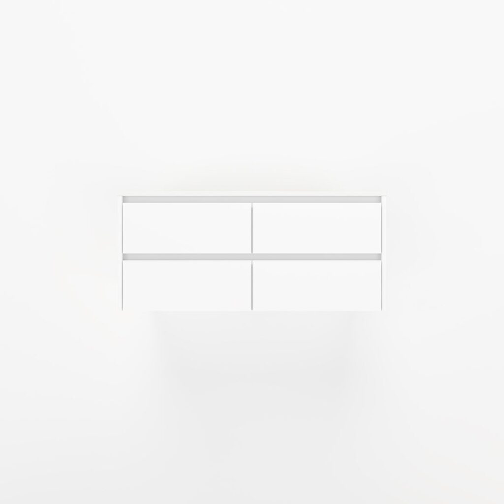 Addison 4-Drawer 1164mm - White - 1 Cut-Out