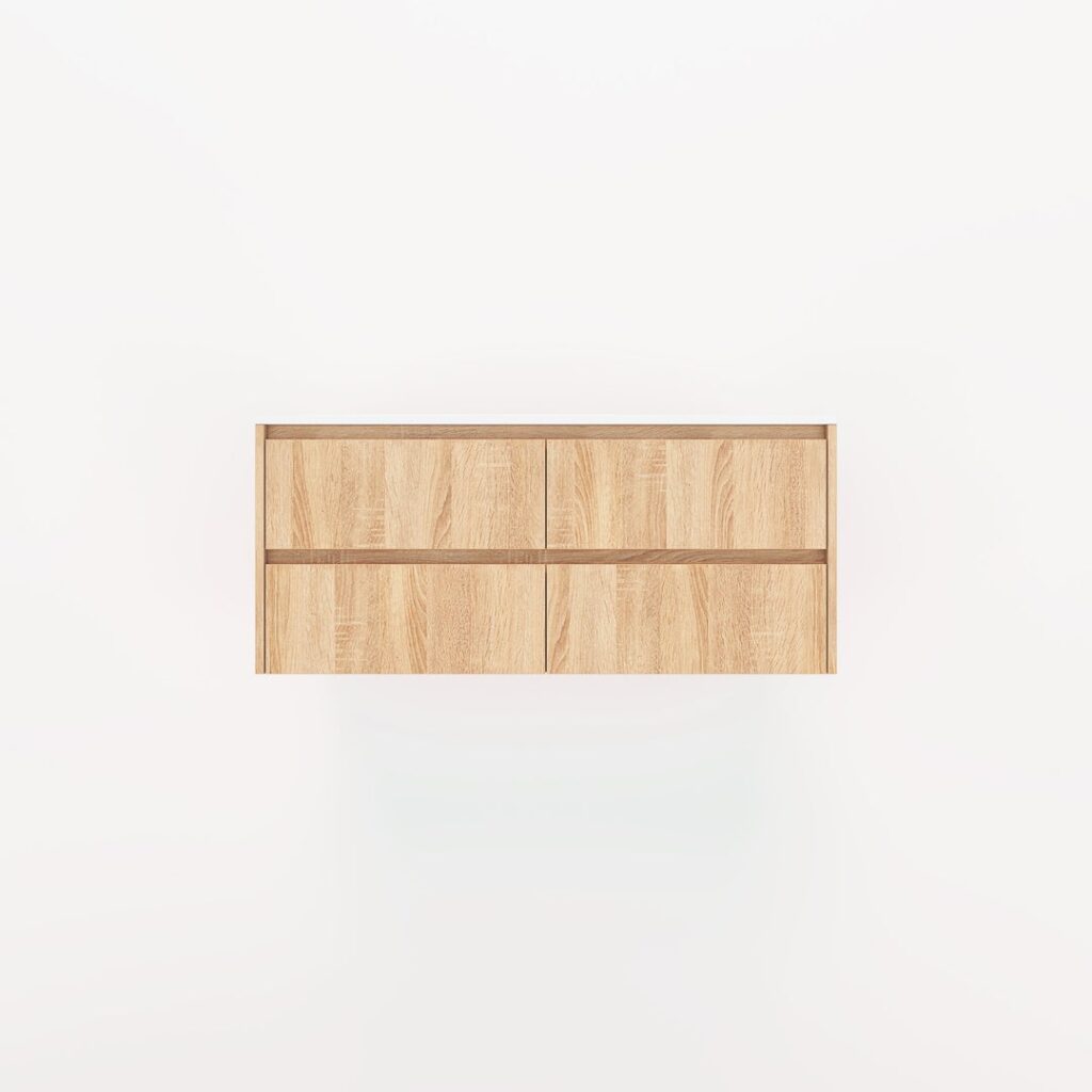 Addison 4-Drawer 1164mm - White Ash Oak - 1 Cut-Out